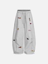 Aelfric Eden Embroidery Dog Baggy Barrel Sweatpants