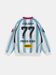 Aelfric Eden 77 Stripe Patchwork Print Sweatshirt