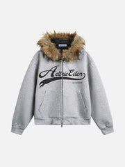Aelfric Eden Boxy Faux Fur Collar Hoodie