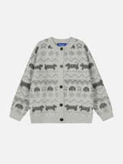 Aelfric Eden Dog Fair Isle Jacquard Cardigan