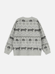 Aelfric Eden Dog Fair Isle Jacquard Cardigan