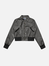 Aelfric Eden Metal Button Cropped Faux Leather Jacket