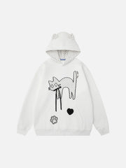 Aelfric Eden Polka Dot Cat Pullover Hoodie