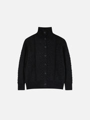 Aelfric Eden Cable Knit High-Neck Cardigan