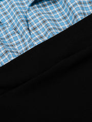 Aelfric Eden Layered Plaid Panel Long Sleeve Shirt