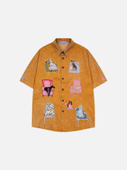 Aelfric Eden Dog Embroidery Short Sleeve Shirt