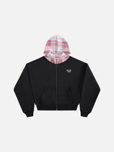 Aelfric Eden Boxy Plaid Hood Zip Up Hoodie