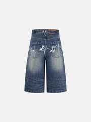 Aelfric Eden Embroidery Washed Longline Jorts