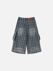Aelfric Eden Plaid Multi Pocket Longline Shorts