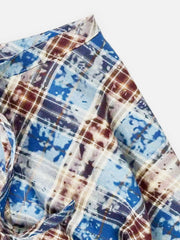 Washed Plaid Tie Waist Apron