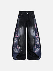 Aelfric Eden Snap Panel Baggy Barrel Jeans