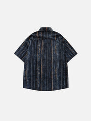Aelfric Eden Jacquard Stripe Short Sleeve Shirt