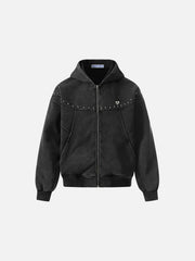 Aelfric Eden Boxy Studded Zip Up Hoodie