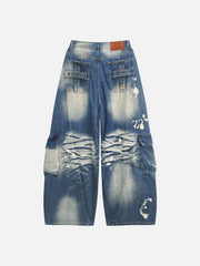 Aelfric Eden Washed Multi Pocket Baggy Barrel Jeans