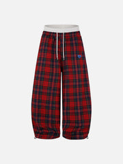 Aelfric Eden Double Waist Plaid Baggy Sweatpants
