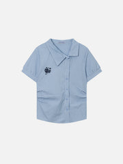 Aelfric Eden Embroidered Plaid Short Sleeve Shirt