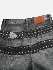 Aelfric Eden Belt Graphic Baggy Barrel Jeans