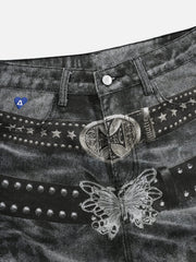 Aelfric Eden Belt Graphic Baggy Barrel Jeans