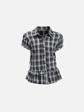 Aelfric Eden Plaid Ruffle Short Sleeve Shirt