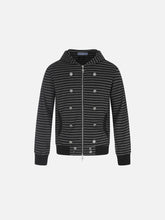 Aelfric Eden Boxy Stripe Button Zip Up Hoodie