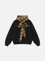 Aelfric Eden Plaid Bow Pullover Hoodie