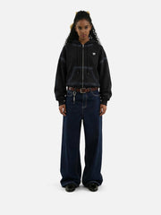 Aelfric Eden Boxy Washed Double Zip Up Hoodie