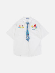 Aelfric Eden Graffiti Necktie Floral Shirt