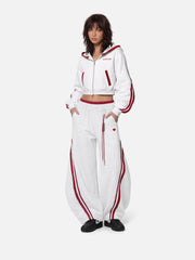 Aelfric Eden Cropped Contrast Stripe Zip Up Hoodie