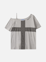 Aelfric Eden Star Panel Off-The-Shoulder Tee