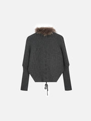 Aelfric Eden Faux Fur Collar Cardigan