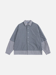 Aelfric Eden Faux Layered Plaid Long Sleeve Shirt