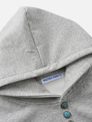 Aelfric Eden Boxy Turquoise Placket Pullover Hoodie