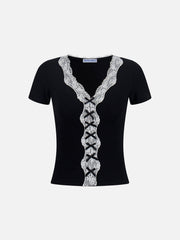 Aelfric Eden Lace Ribbon Trim Baby Tee