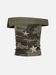 Aelfric Eden CAMO Studded Off-Shoulder Tube Top