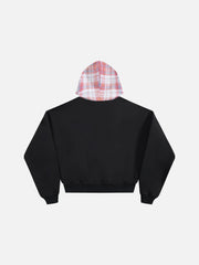 Aelfric Eden Boxy Plaid Hood Zip Up Hoodie