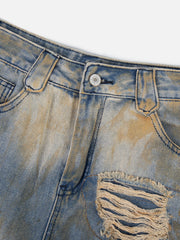 Aelfric Eden Distressed Washed Baggy Barrel Jeans