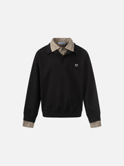 Aelfric Eden Boxy Plaid Collar Sweatshirt