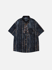 Aelfric Eden Jacquard Stripe Short Sleeve Shirt