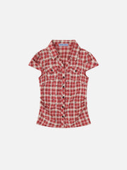 Aelfric Eden Bow Plaid Short Sleeve Shirt