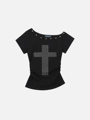 Aelfric Eden Rhinestone Off-The-Shoulder Tee