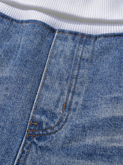 Aelfric Eden Ribbed Waist Embroidery Baggy Barrel Jeans