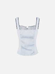 Aelfric Eden Ruched Lace-Up Tank Top