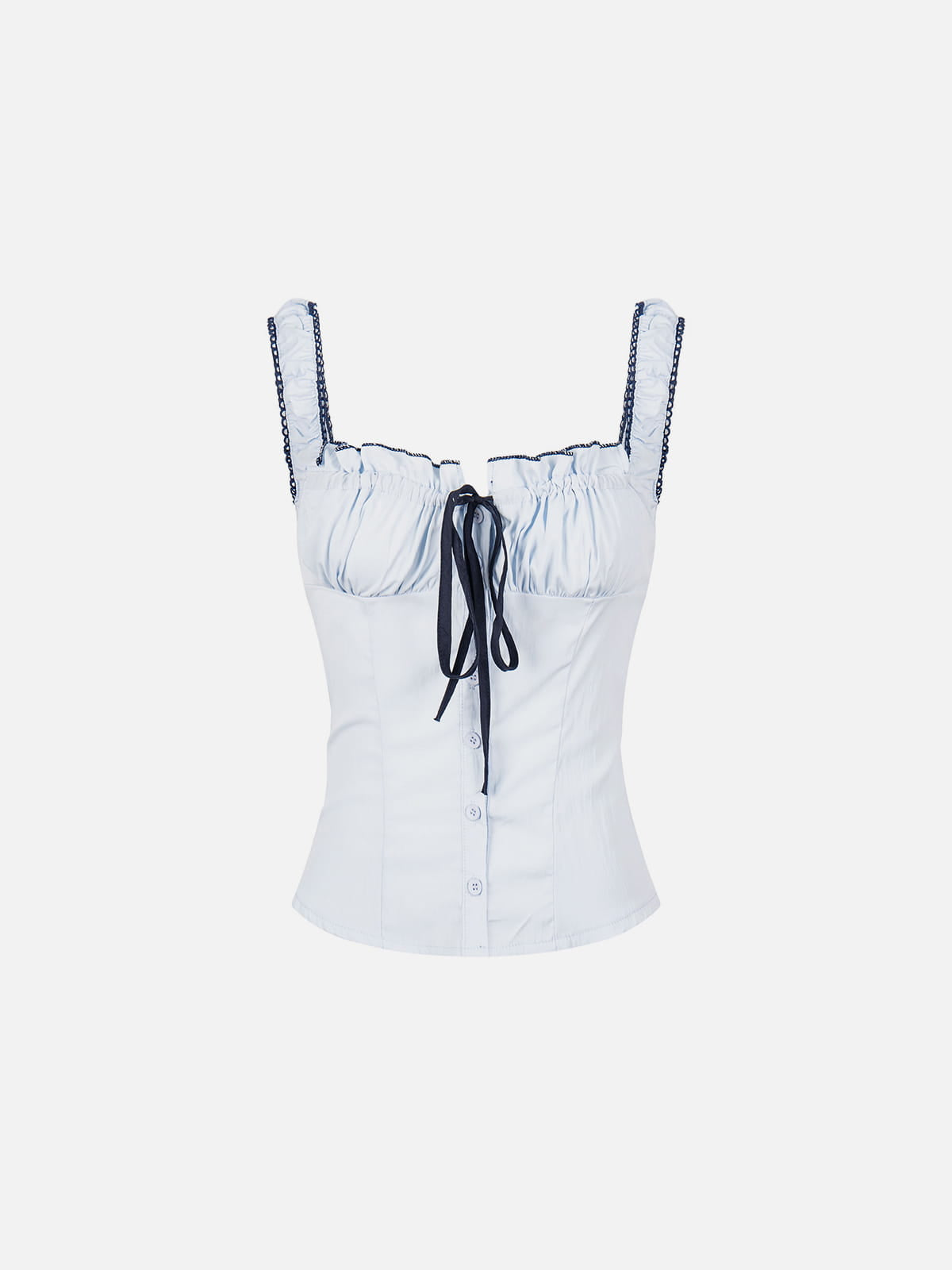 Aelfric Eden Ruched Lace-Up Tank Top