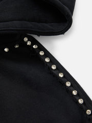 Aelfric Eden Distressed Rhinestone Zip Up Hoodie