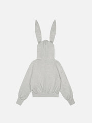 Aelfric Eden Rhinestone Bunny Ear Cropped Zip Up Hoodie