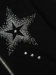 Aelfric Eden Rhinestone Star Zip Up Hoodie