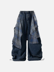 Aelfric Eden Detachable Plaid Layer Baggy Jeans