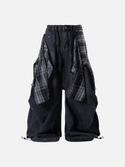 Aelfric Eden Detachable Plaid Layer Baggy Jeans