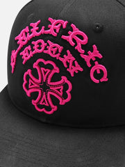 Cross Embroidered Structured Snapback Cap