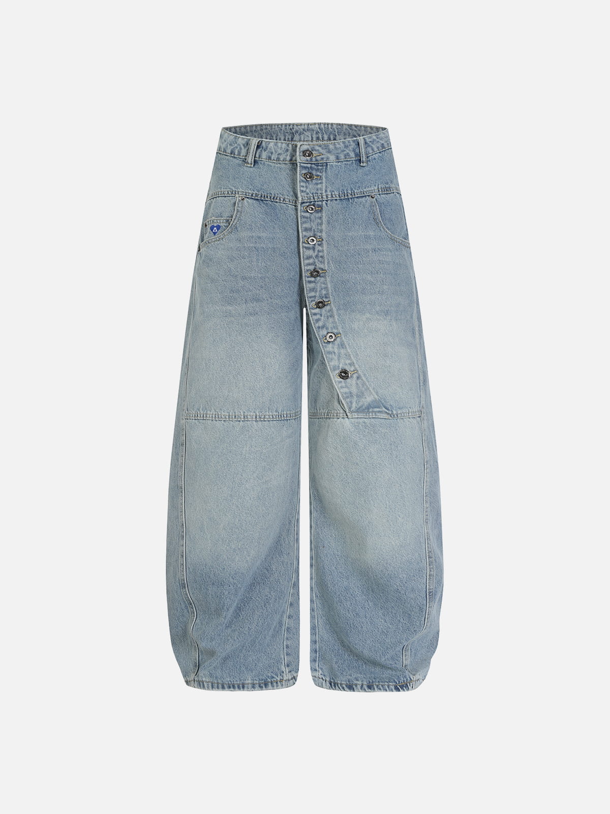 Aelfric Eden Asymmetric Button Baggy Barrel Jeans